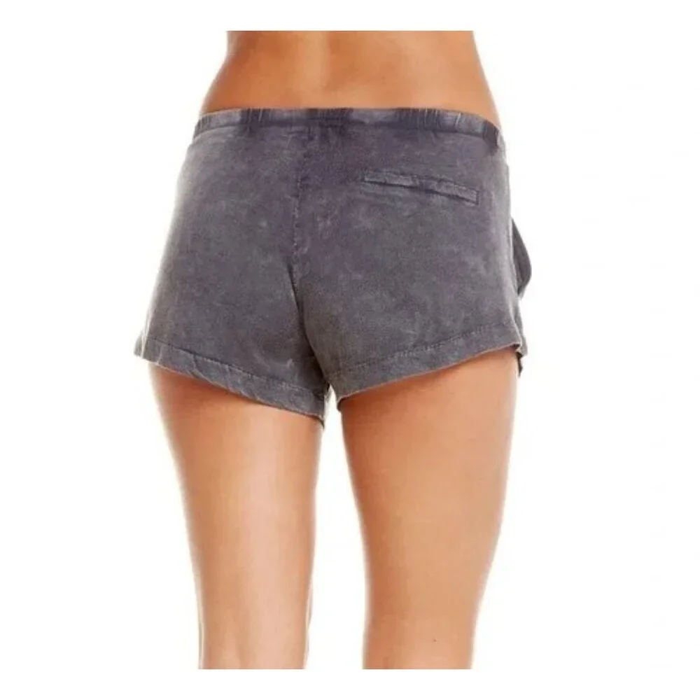 NWT CHASER Heirloom Lace Up Front Tie Gray Lightweight Shorts Size M